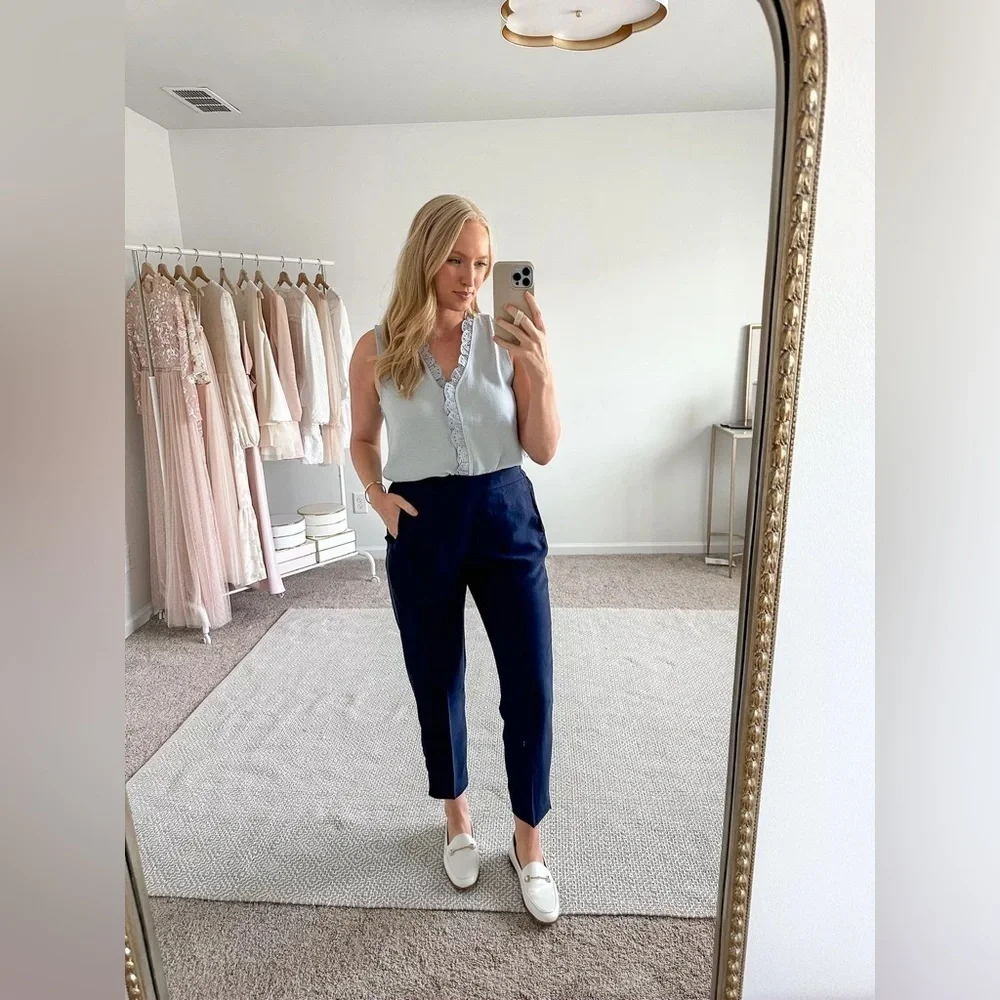 J. Crew Jamie pant with elastic waist Navy Size 12T NWT